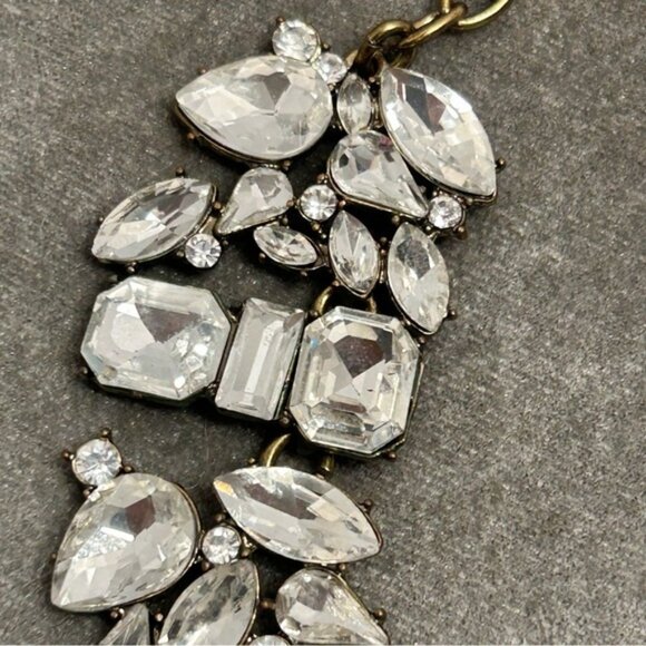 Baublebar brass tone clear gem jewelled appliqué clustered choker necklace - Picture 3 of 12